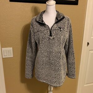 Port Authority Women's Black and White Teddy Jacket, size Medium